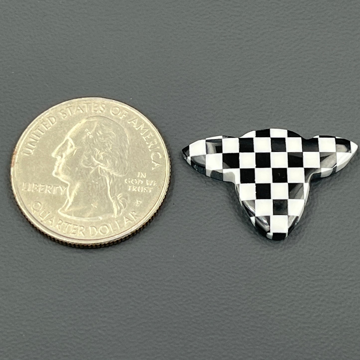 Black & White Checker Board Cabochon - Cow Head