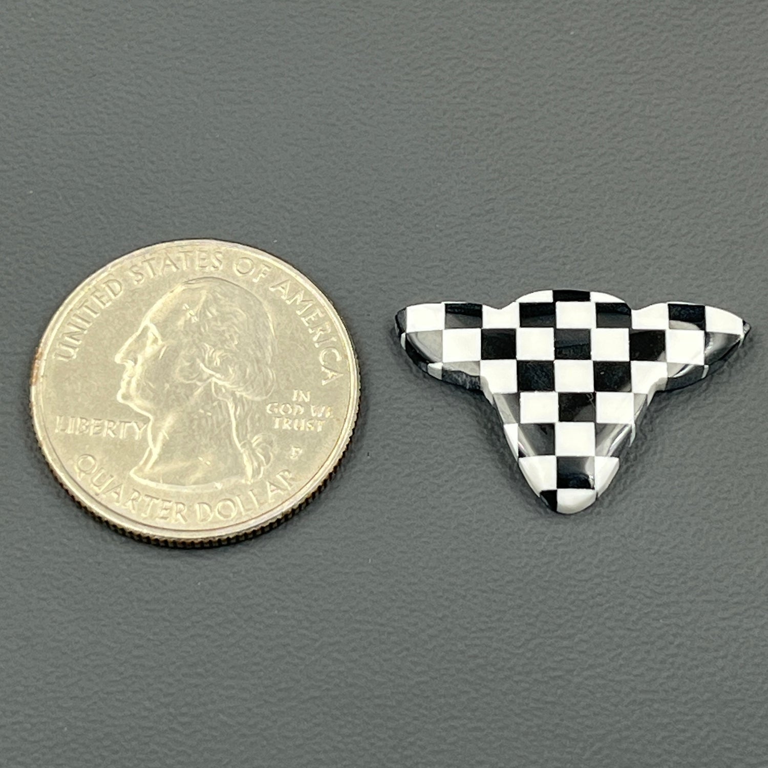Black & White Checker Board Cabochon - Cow Head