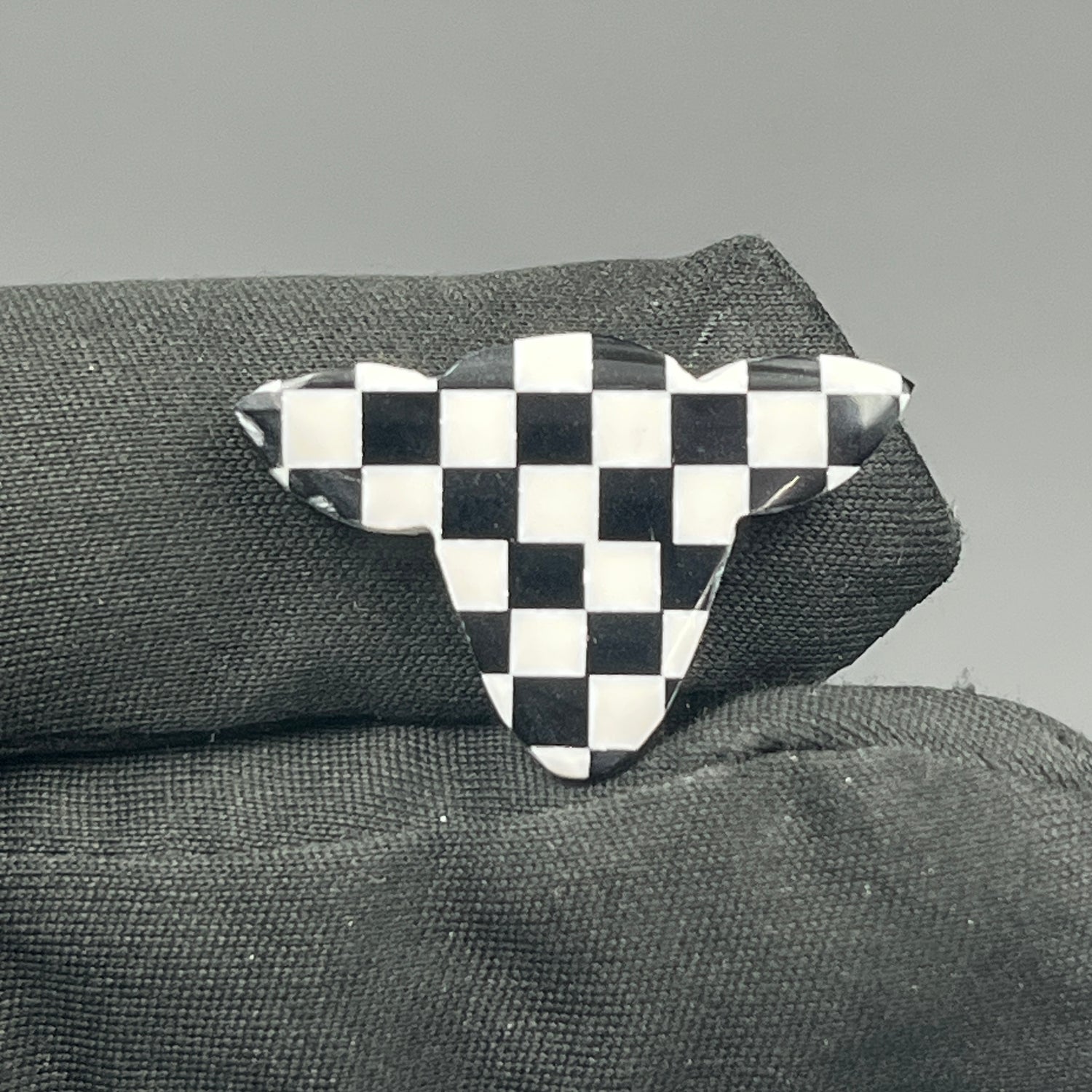 Black & White Checker Board Cabochon - Cow Head