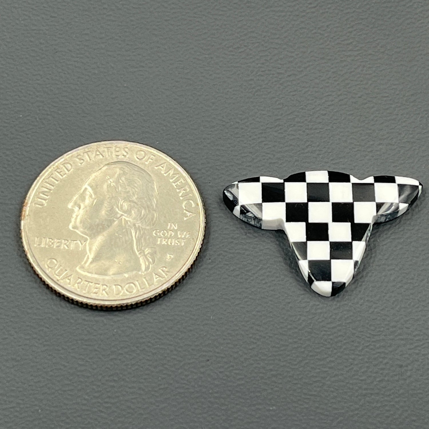 Black & White Checker Board Cabochon - Cow Head