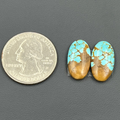 Number #8 Turquoise - Matching Pairs - Oval