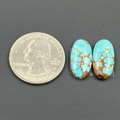 Number #8 Turquoise - Matching Pairs - Oval