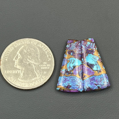 Kingman Purple Turquoise Mohave- Matching Pairs - Tumble