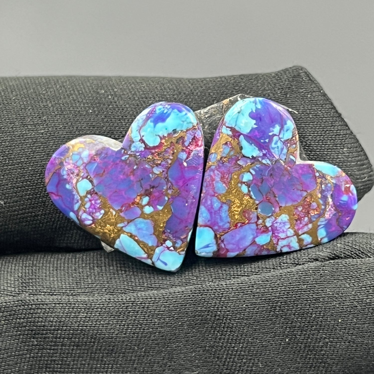Kingman Purple Turquoise Mohave- Matching Pairs - Heart