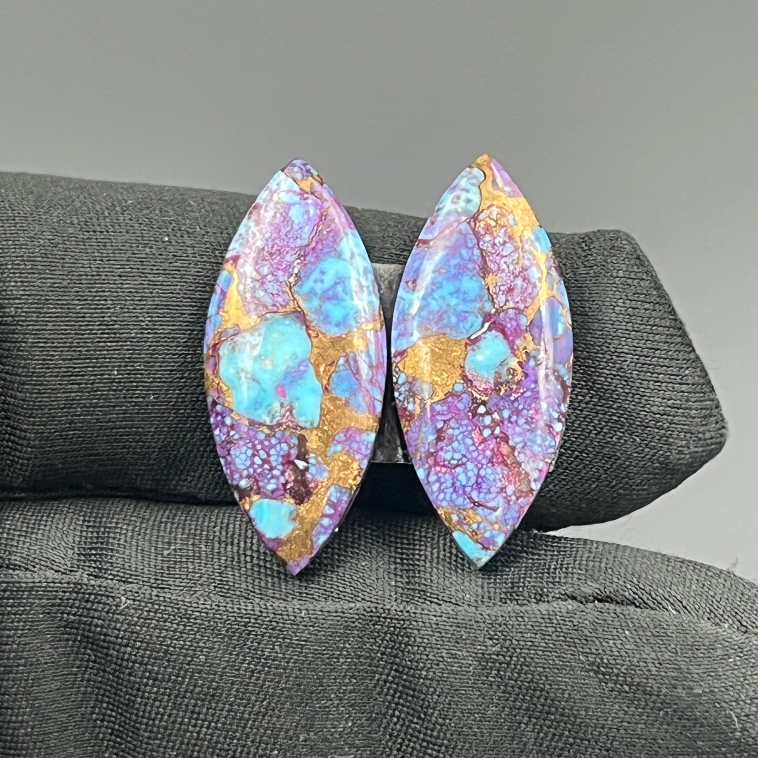 Kingman Purple Turquoise Mohave- Matching Pairs - Marquise