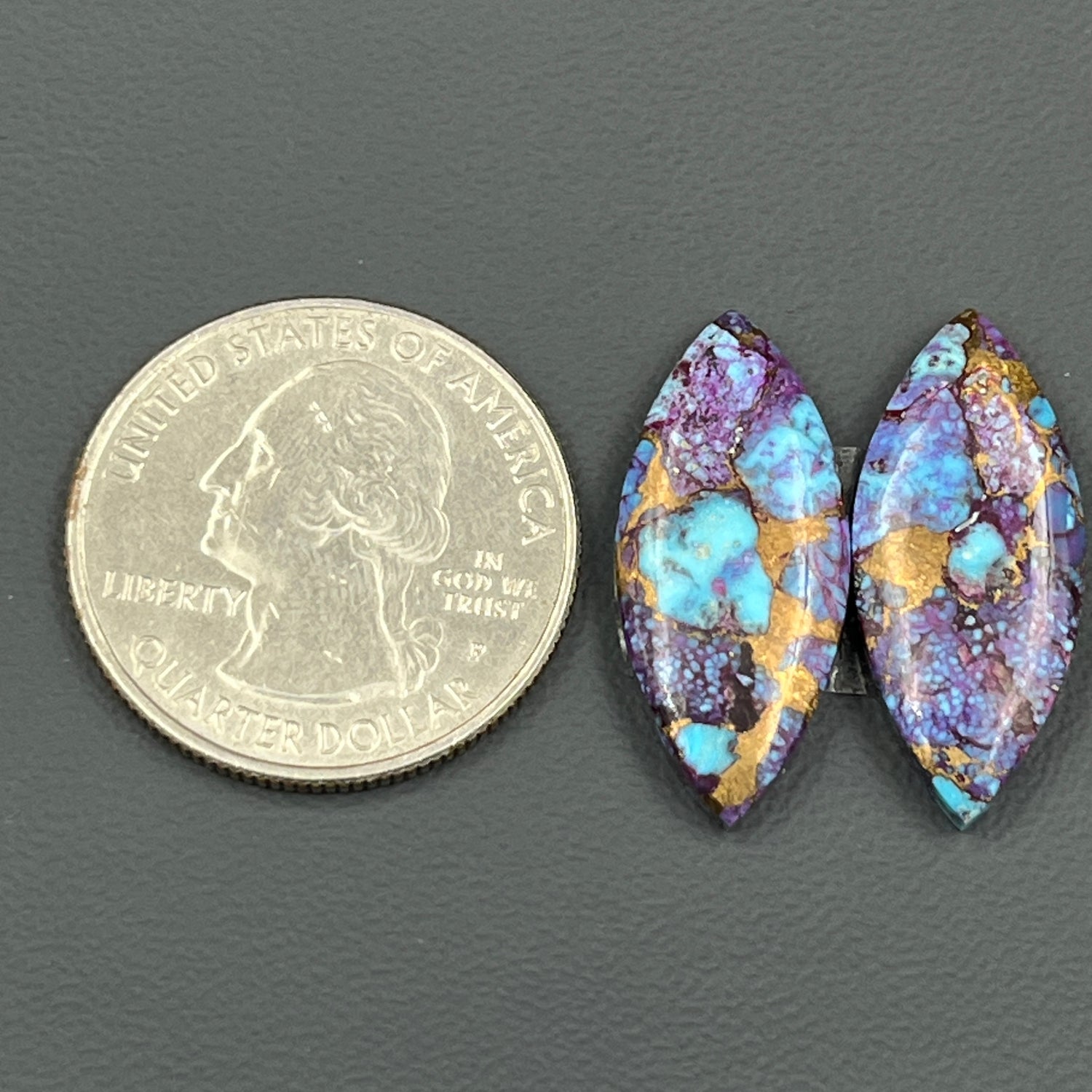 Kingman Purple Turquoise Mohave- Matching Pairs - Marquise