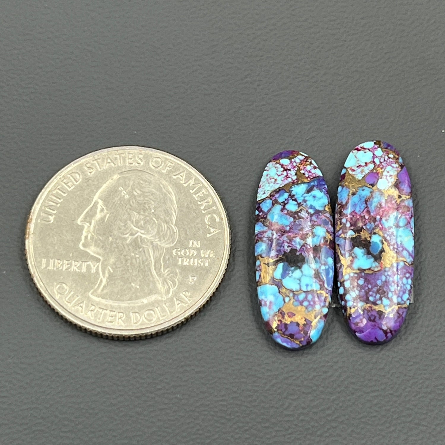 Kingman Purple Turquoise Mohave- Matching Pairs - Ovel