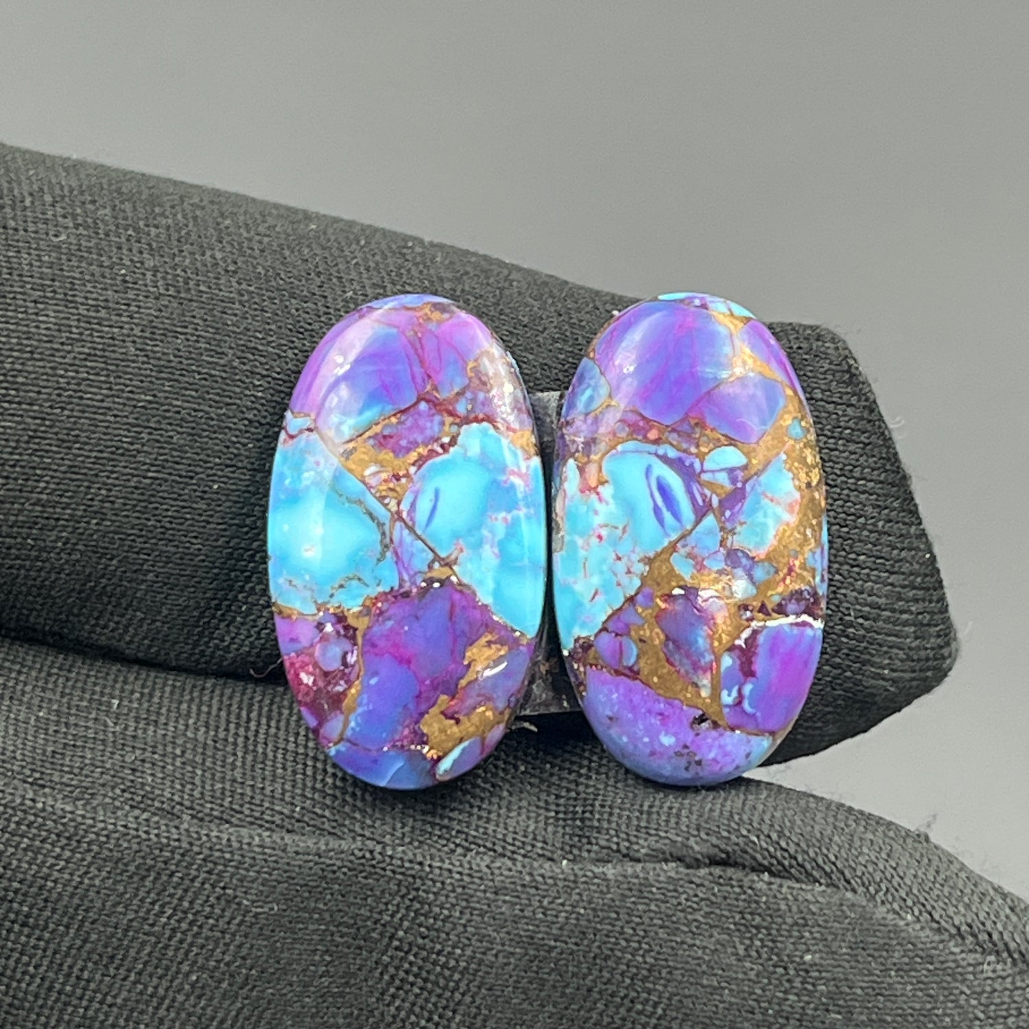 Kingman Purple Turquoise Mohave- Matching Pairs - Ovel