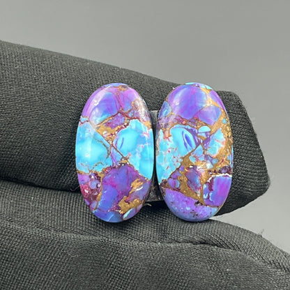 Kingman Purple Turquoise Mohave- Matching Pairs - Ovel