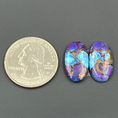 Kingman Purple Turquoise Mohave- Matching Pairs - Ovel