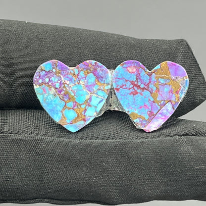 Kingman Purple Turquoise Mohave- Matching Pairs - Heart