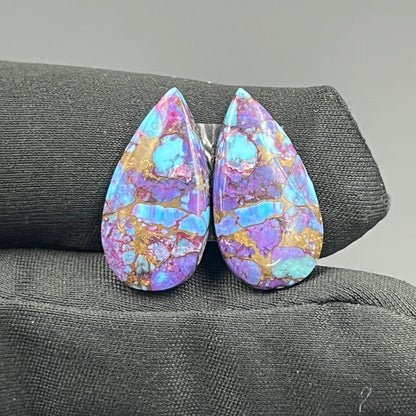 Kingman Purple Turquoise Mohave- Matching Pairs - Teardrop