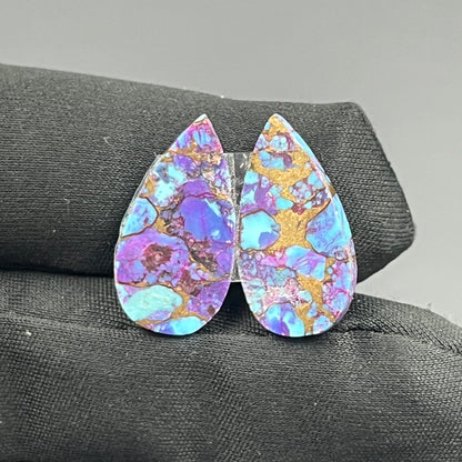 Kingman Purple Turquoise Mohave- Matching Pairs - Teardrop