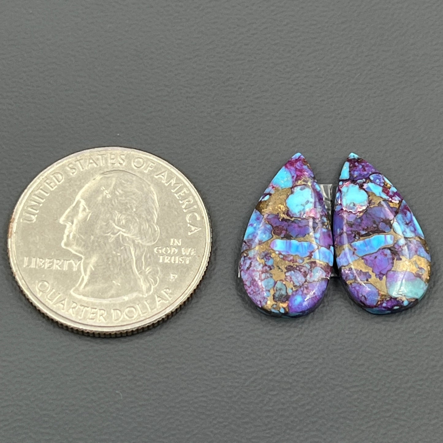 Kingman Purple Turquoise Mohave- Matching Pairs - Teardrop