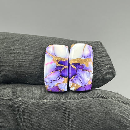 Kingman Purple Rose Dahlia - Matching Pairs - Baguette