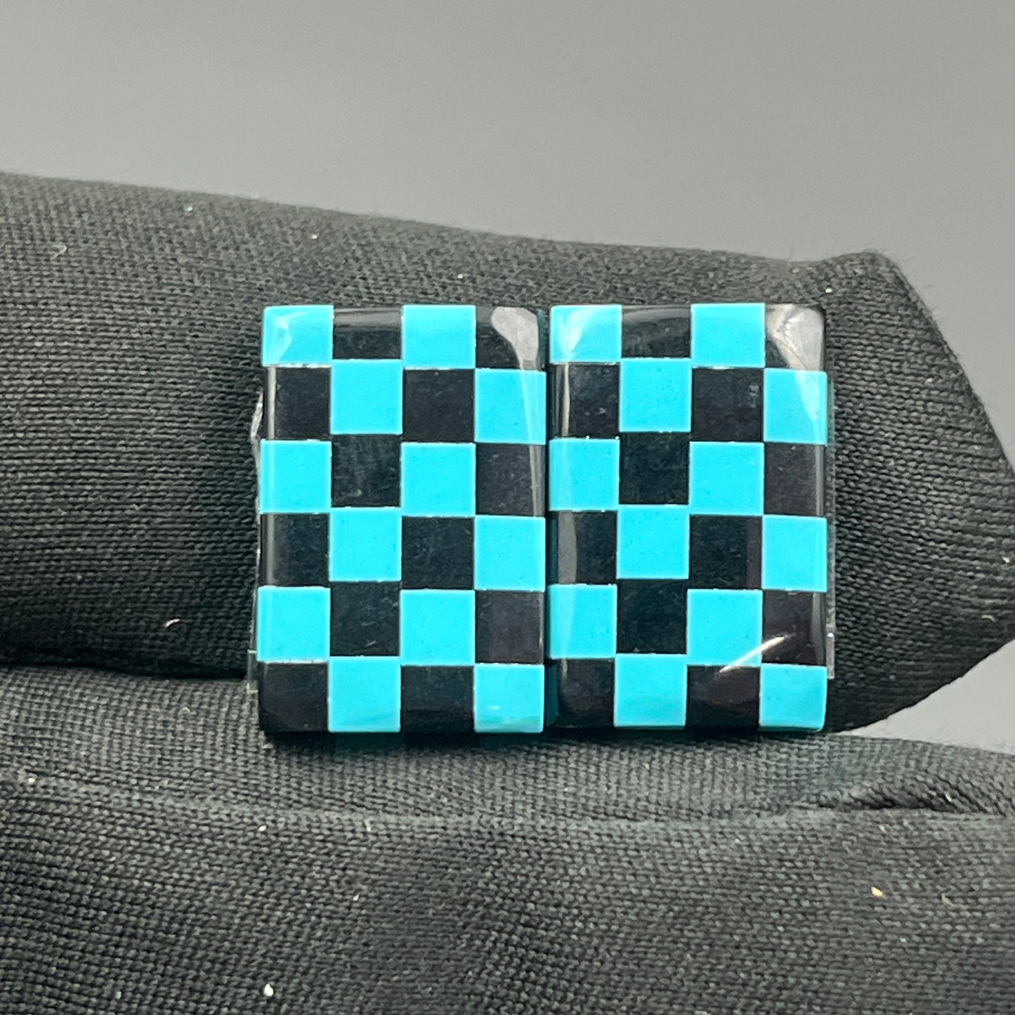 Blue & Black Checker Board- Matching Pairs - Baguette