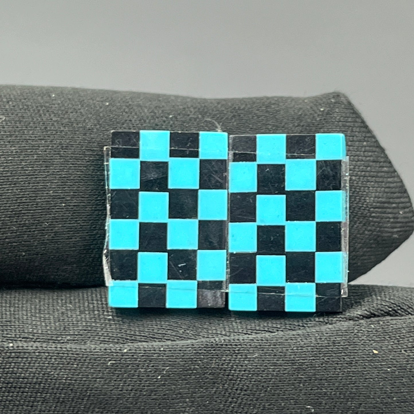 Blue & Black Checker Board- Matching Pairs - Baguette