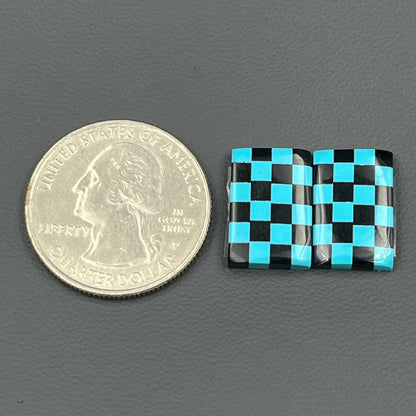 Blue & Black Checker Board- Matching Pairs - Baguette