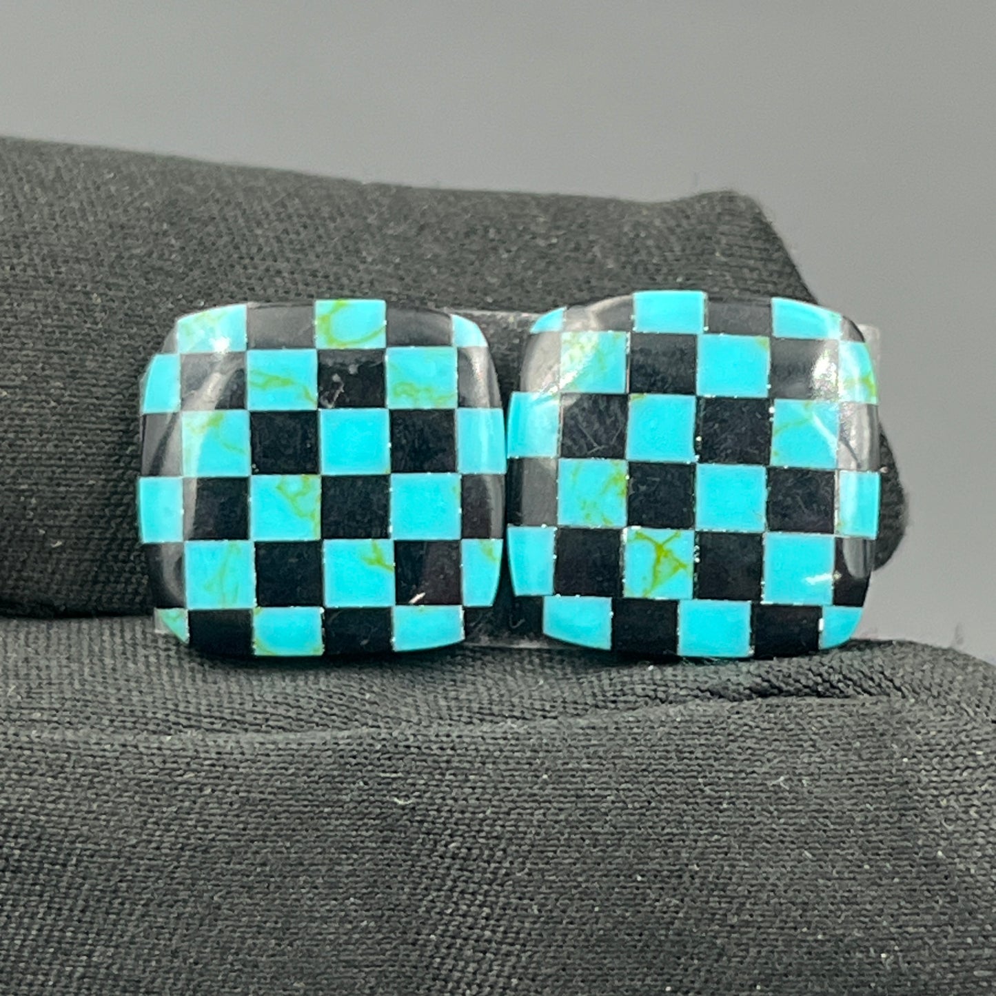 Blue & Black Checker Board- Matching Pairs - Cushion