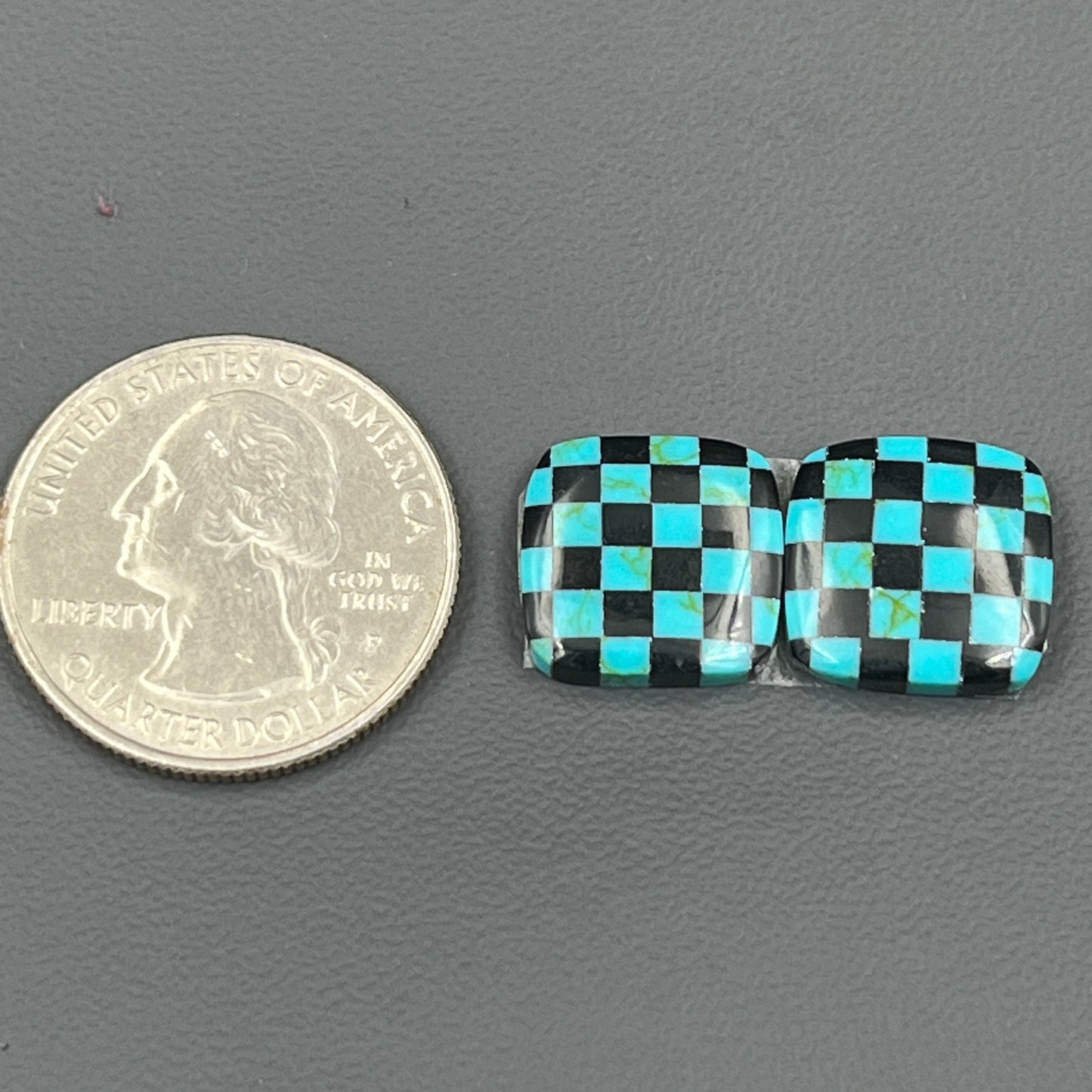 Blue & Black Checker Board- Matching Pairs - Cushion