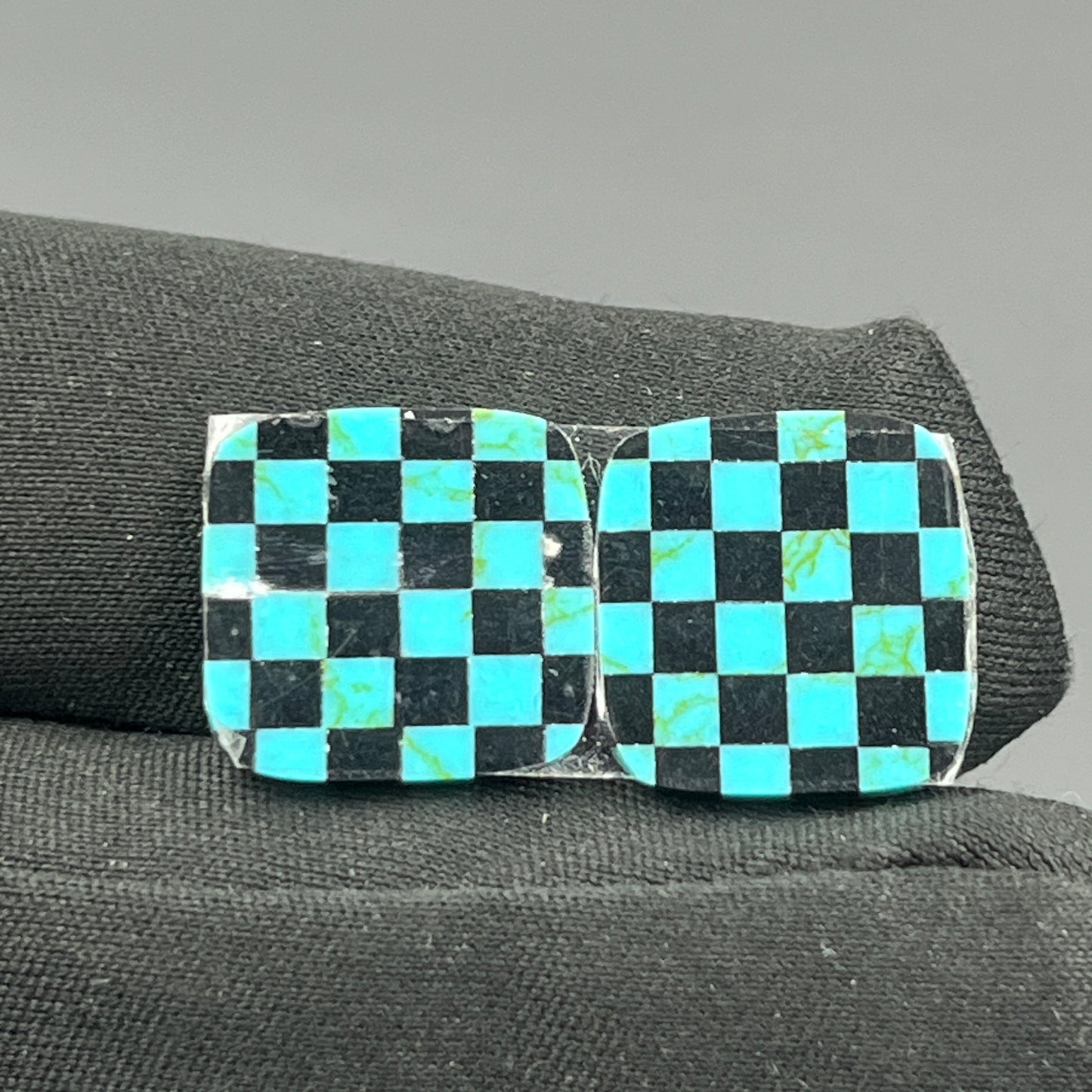 Blue & Black Checker Board- Matching Pairs - Cushion
