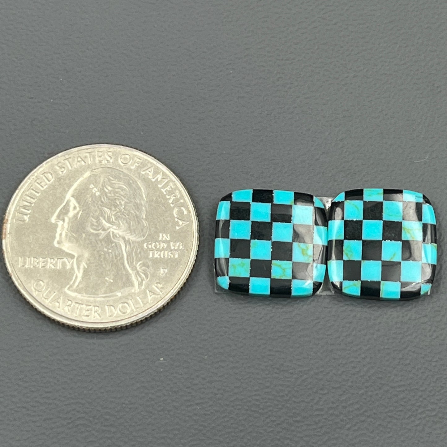 Blue & Black Checker Board- Matching Pairs - Cushion