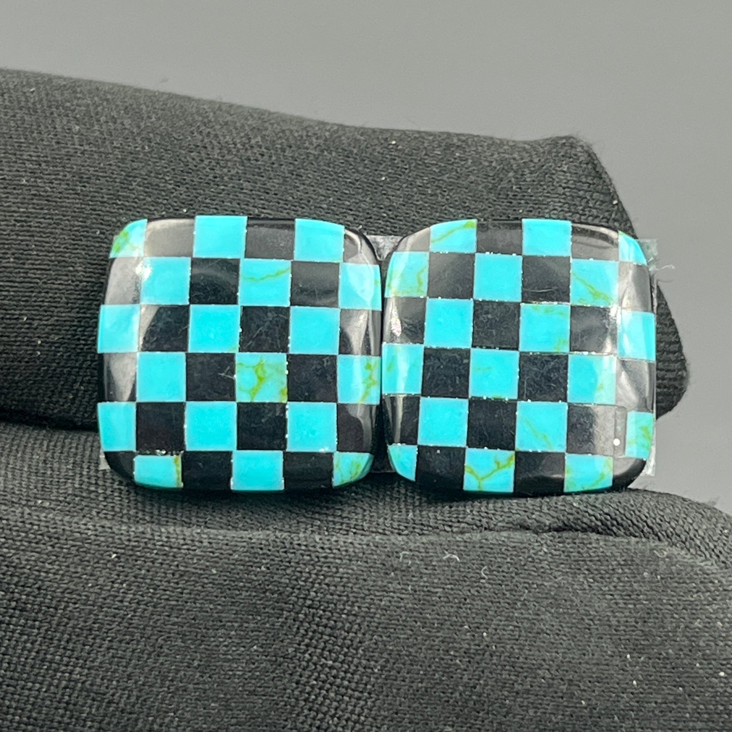 Blue & Black Checker Board- Matching Pairs - Cushion