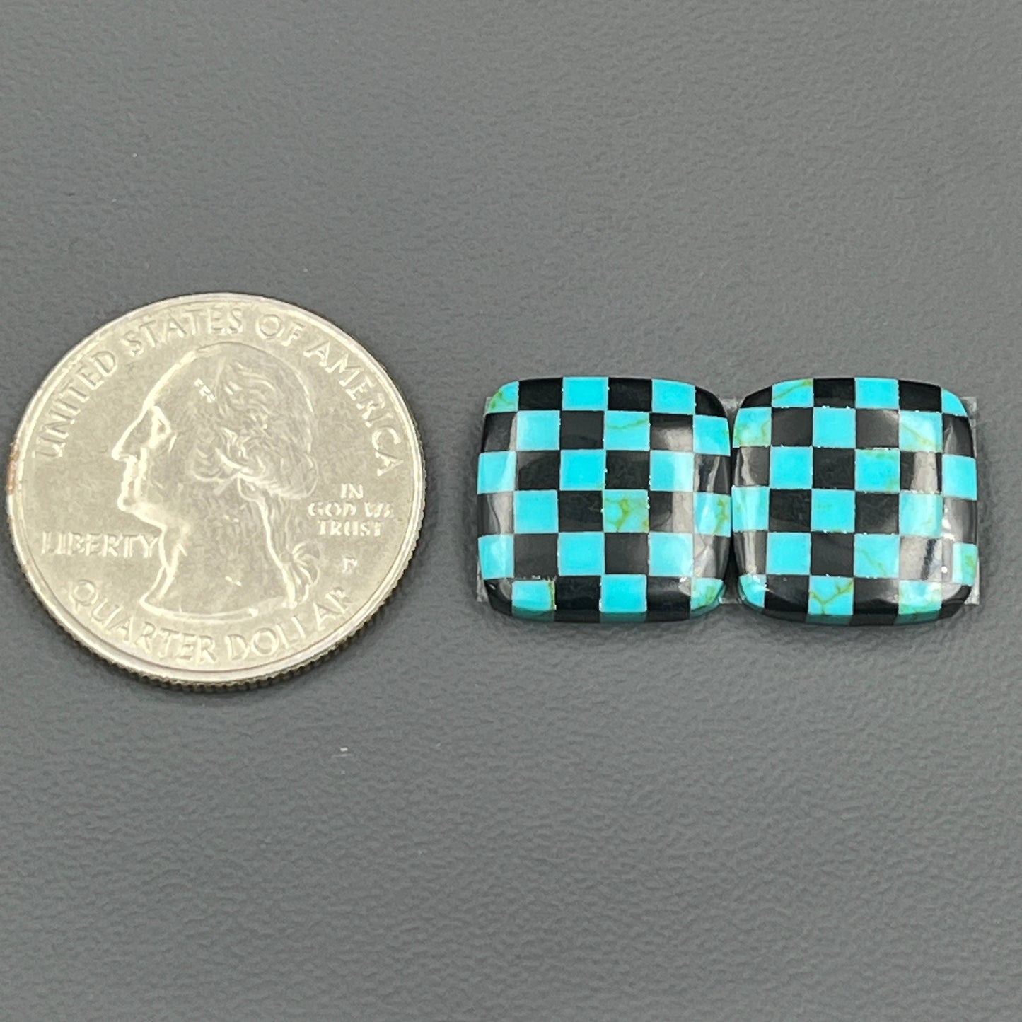 Blue & Black Checker Board- Matching Pairs - Cushion