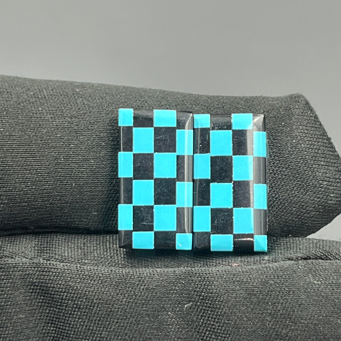 Blue & Black Checker Board- Matching Pairs - Baguette