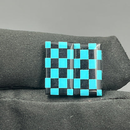 Blue & Black Checker Board- Matching Pairs - Baguette