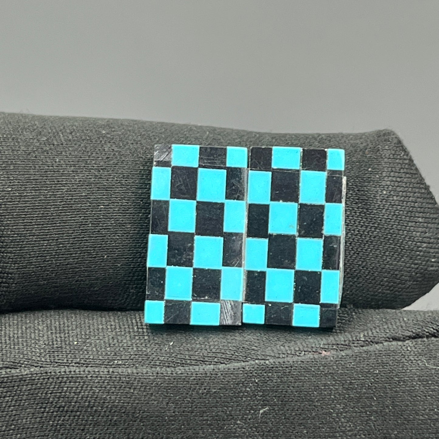 Blue & Black Checker Board- Matching Pairs - Baguette