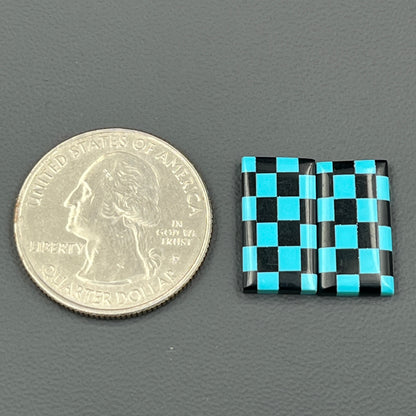Blue & Black Checker Board- Matching Pairs - Baguette