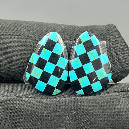 Blue & Black Checker Board- Matching Pairs - Tumble