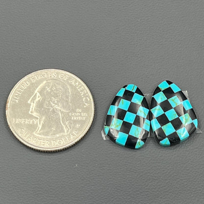Blue & Black Checker Board- Matching Pairs - Tumble