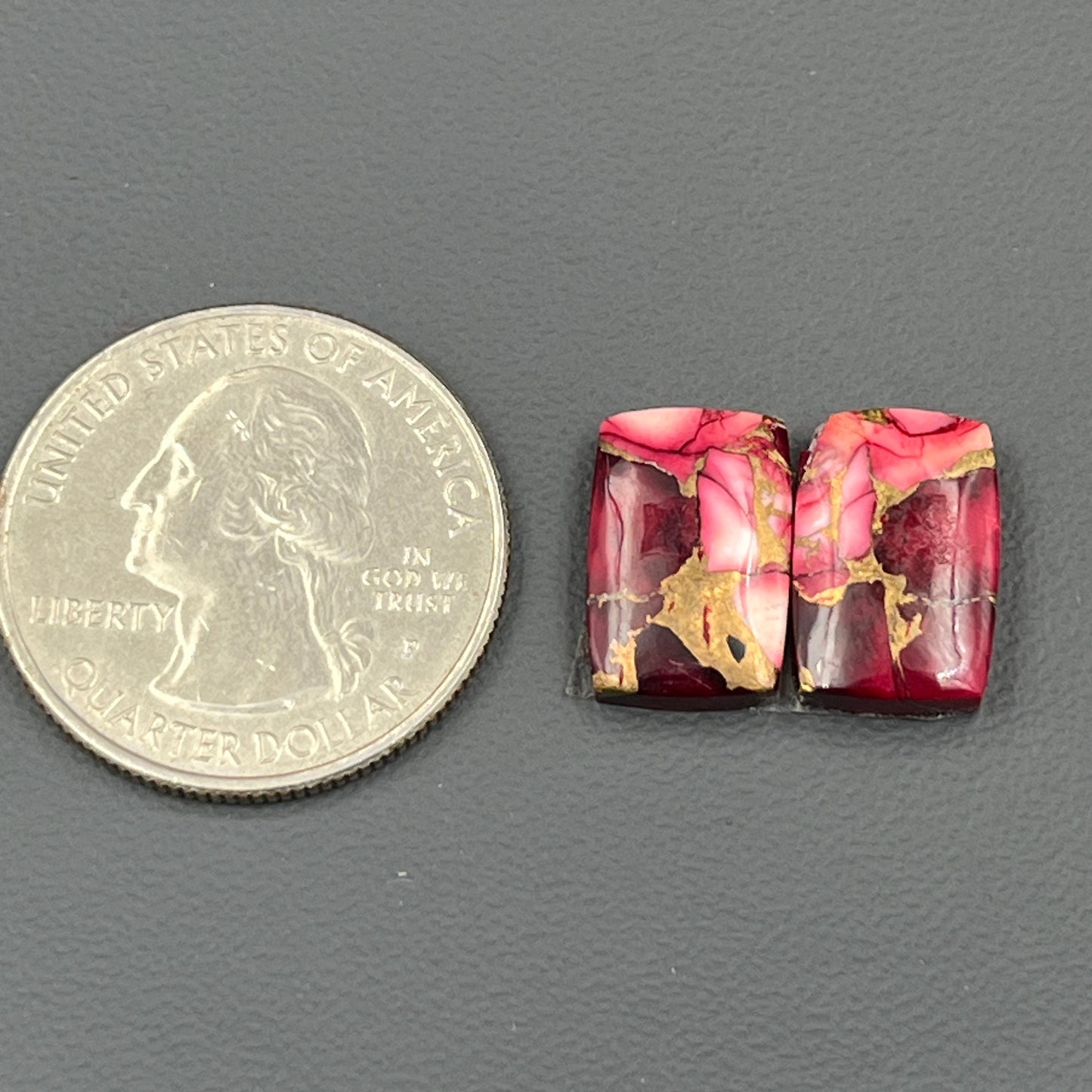 Kingman Red Rose Dahlia - Matching Pairs - Baguette