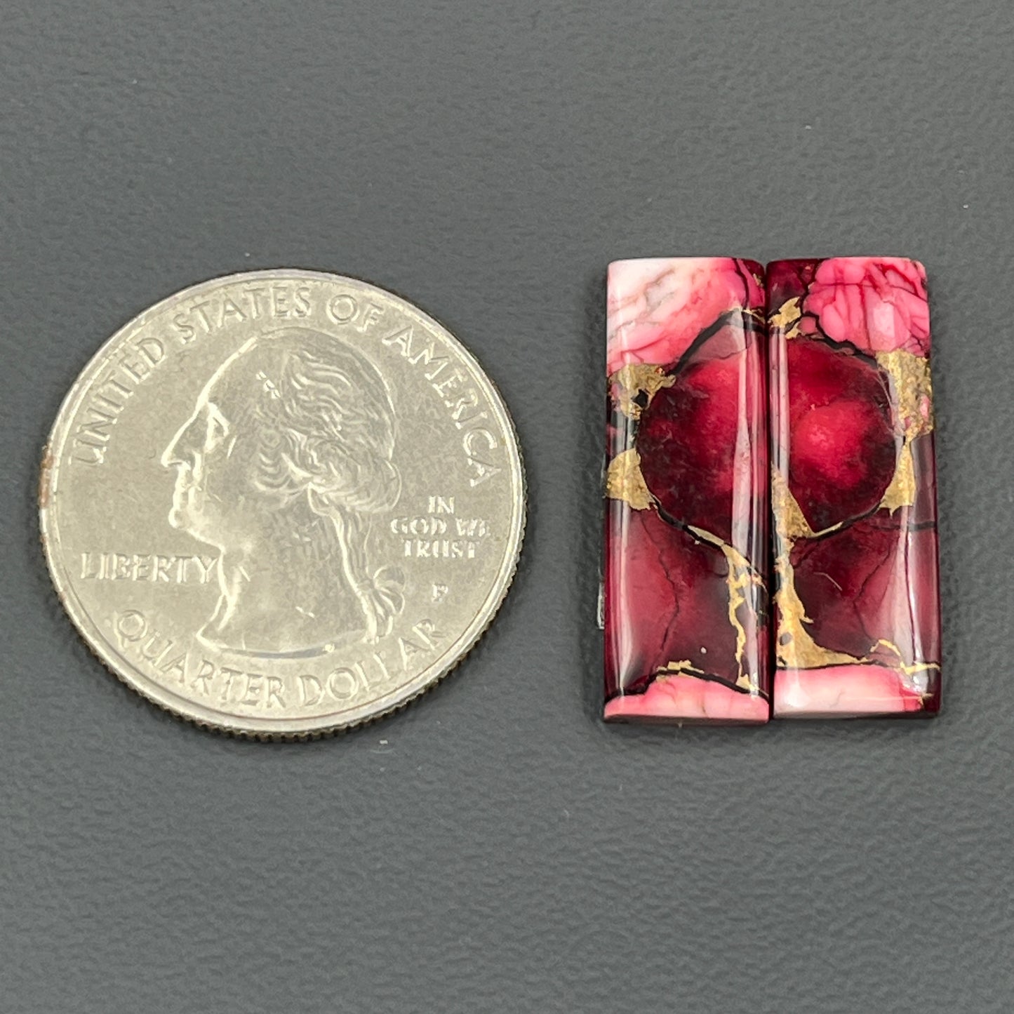 Kingman Red Rose Dahlia - Matching Pairs - Baguette