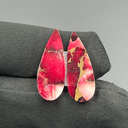 Kingman Red Rose Dahlia - Matching Pairs - Teardrop