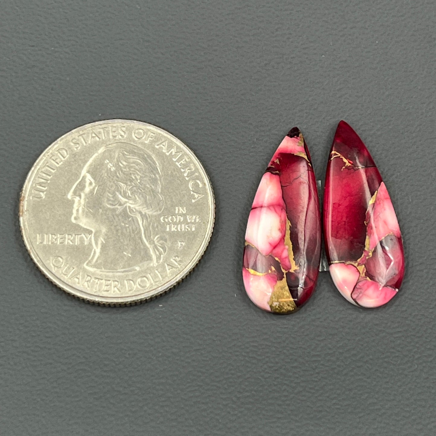 Kingman Red Rose Dahlia - Matching Pairs - Teardrop