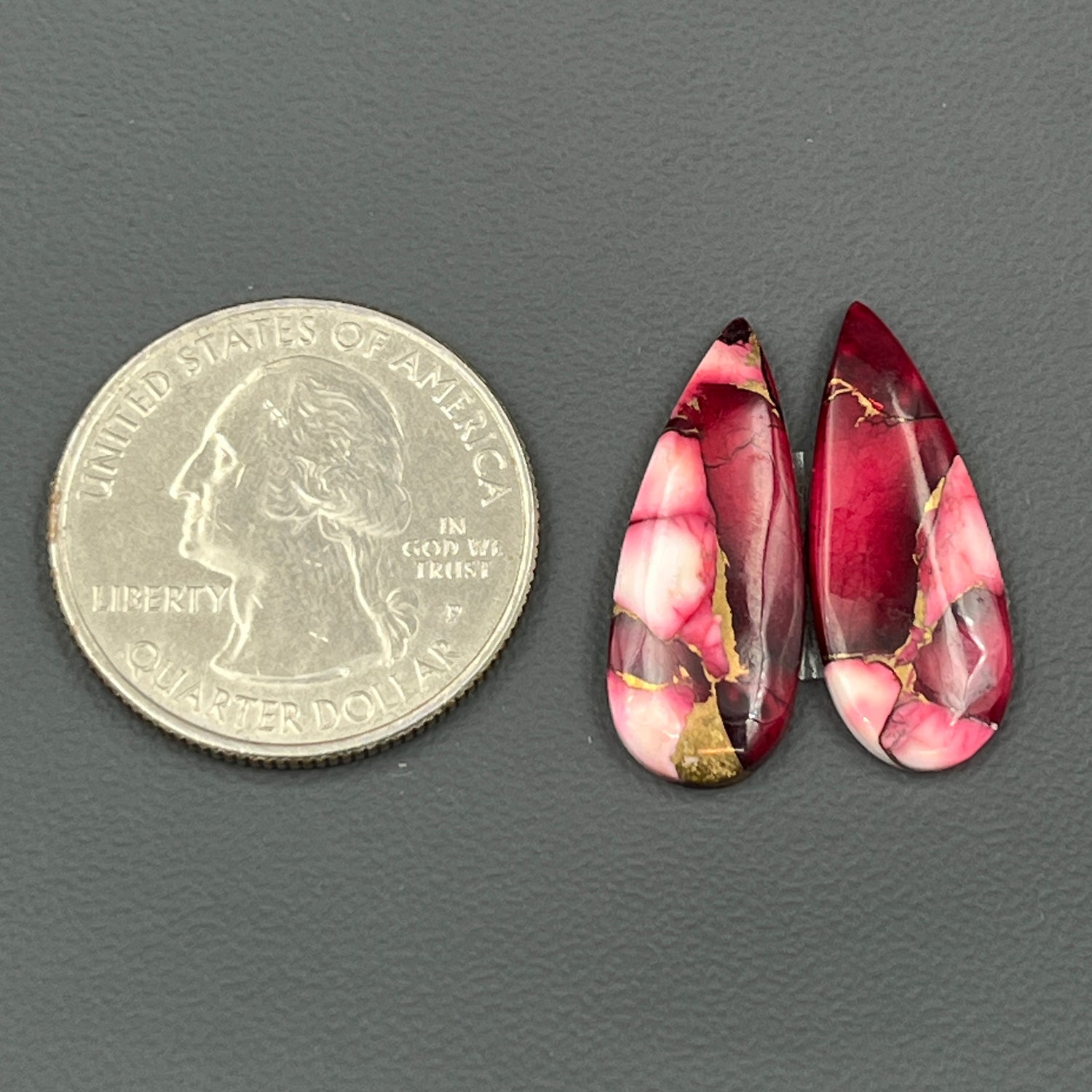 Kingman Red Rose Dahlia - Matching Pairs - Teardrop