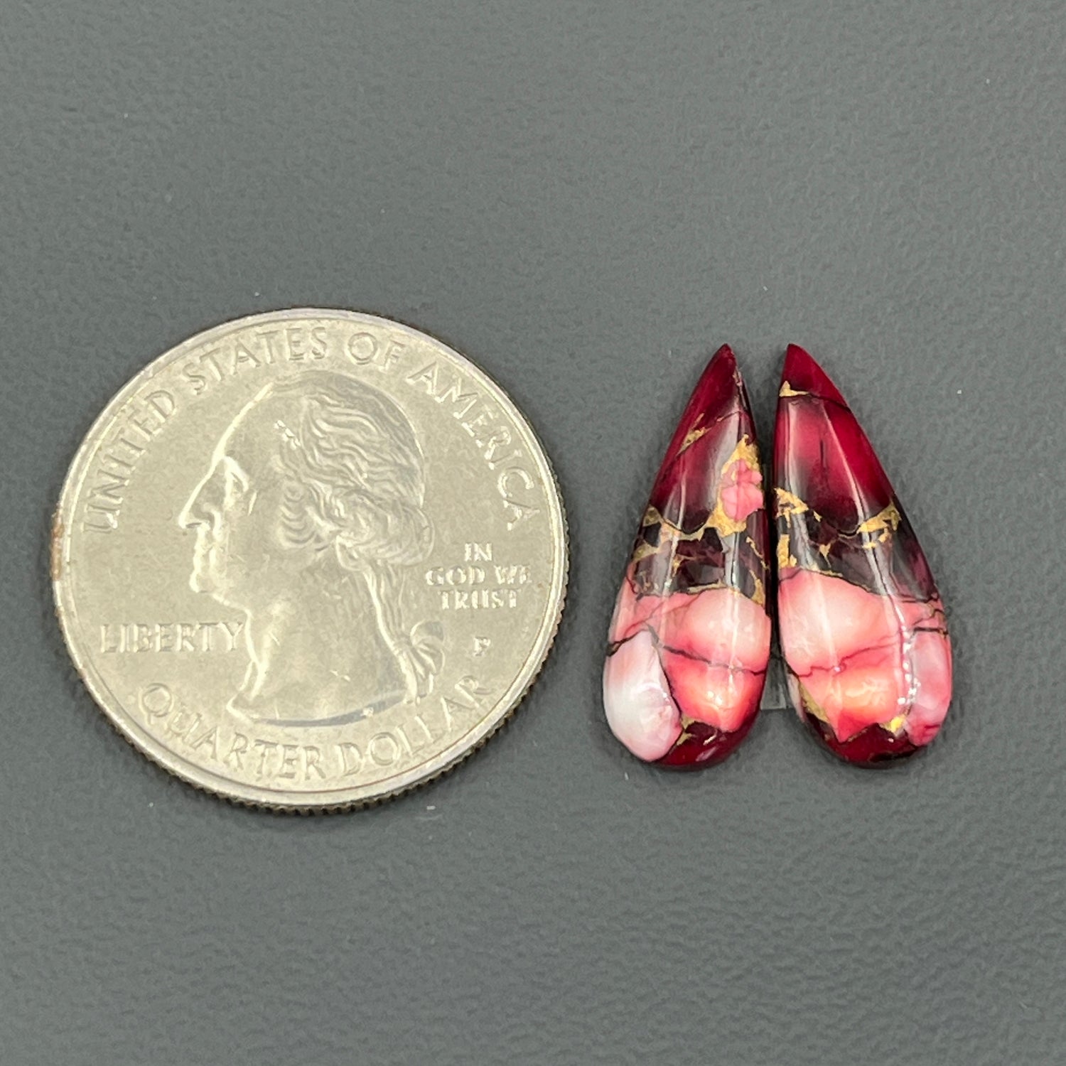Kingman Red Rose Dahlia - Matching Pairs - Teardrop