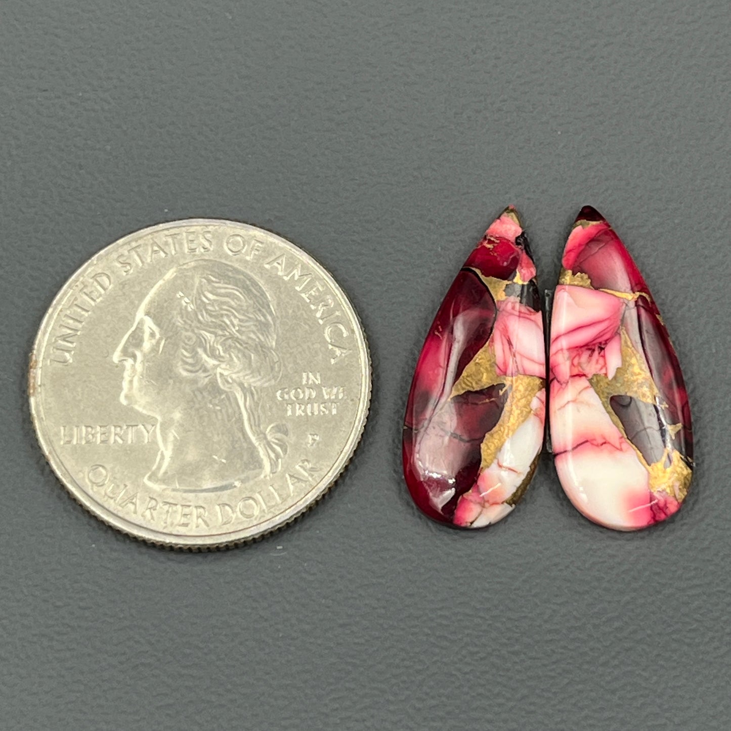 Kingman Red Rose Dahlia - Matching Pairs - Teardrop