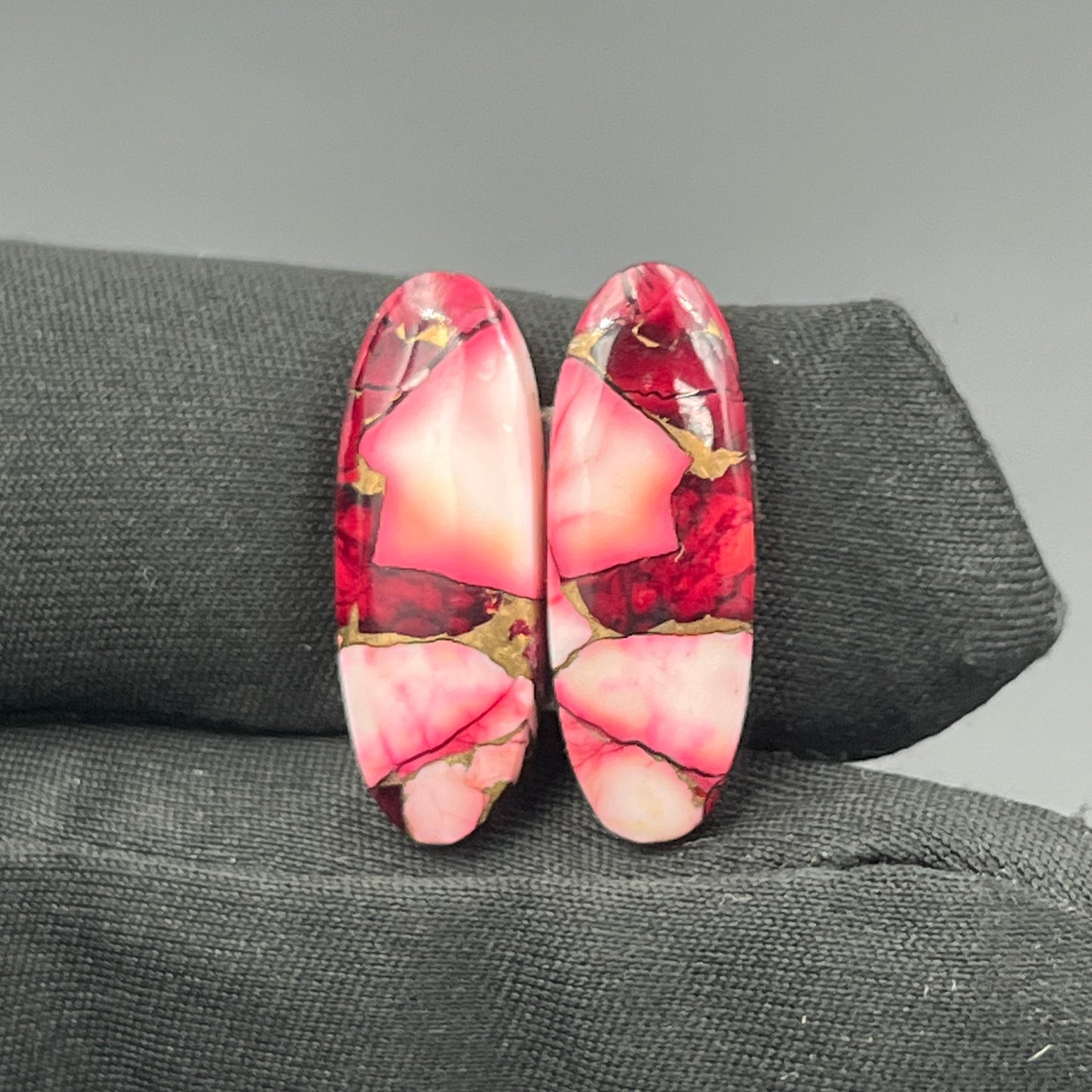 Kingman Red Rose Dahlia - Matching Pairs -  Ovel