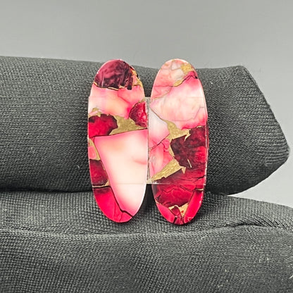 Kingman Red Rose Dahlia - Matching Pairs -  Ovel