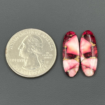 Kingman Red Rose Dahlia - Matching Pairs -  Ovel