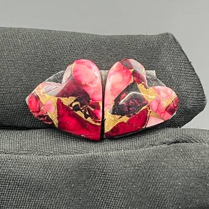 Kingman Red Rose Dahlia - Matching Pairs -  Heart