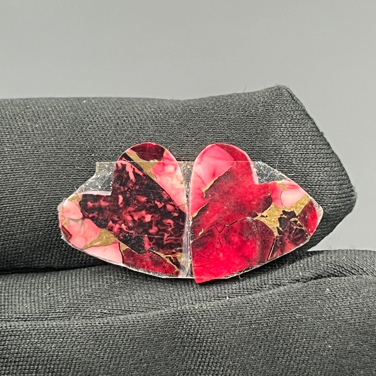 Kingman Red Rose Dahlia - Matching Pairs -  Heart