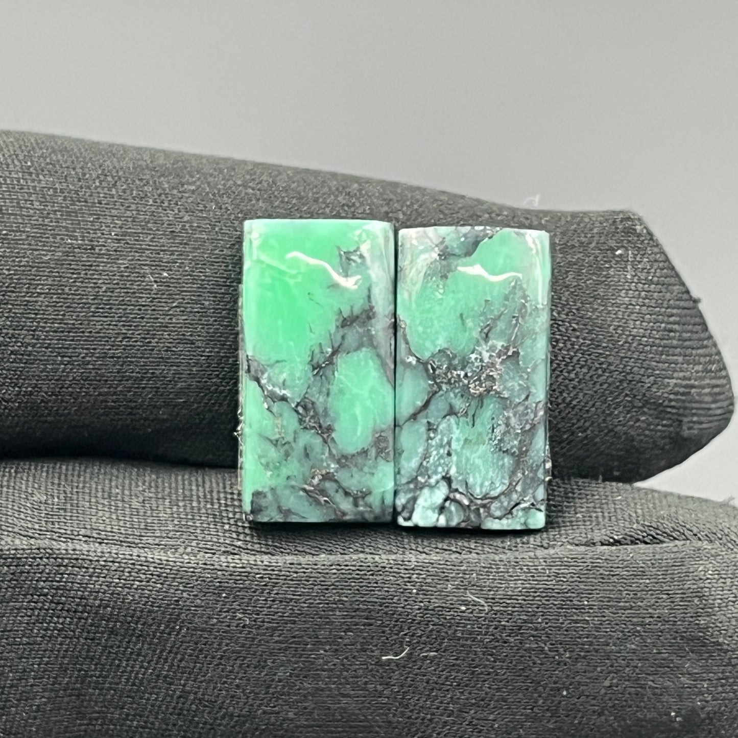 Black Bridge Variscite - Matching Pairs - Baguette