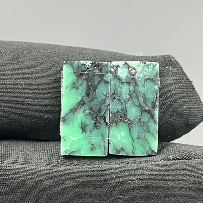 Black Bridge Variscite - Matching Pairs - Baguette