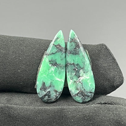 Black Bridge Variscite - Matching Pairs - Teardrop
