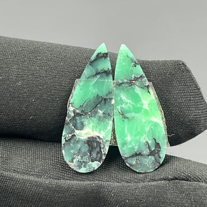 Black Bridge Variscite - Matching Pairs - Teardrop